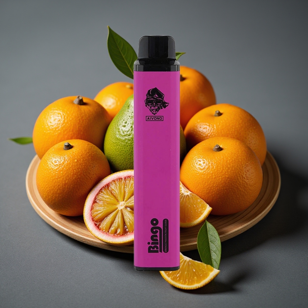 Aivono Aim Bingo 4000 Puffs Enkratna Vapa Oranžna Pasijonka Guava 10mL