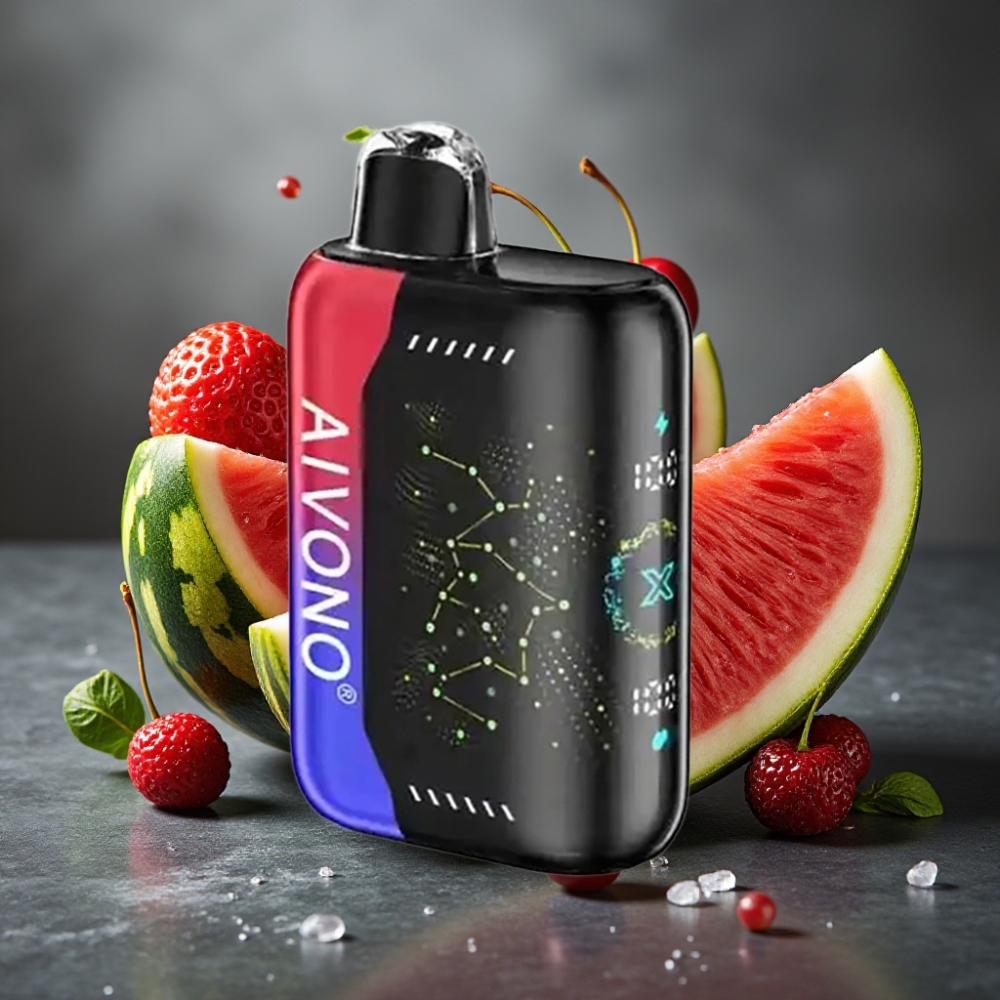 Aivono Aim Boom 25000 Puff Enkratna Vape Ledeno Lubenica Češnja 28ml/650mAh
