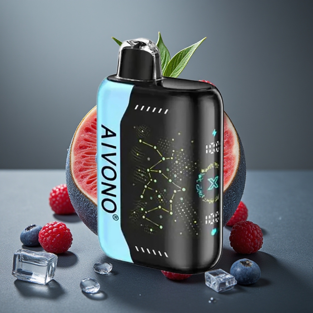 Aivono Aim Boom 25000 Puffs Enkratna Vape Modra Jagoda Led 0% Nikotina