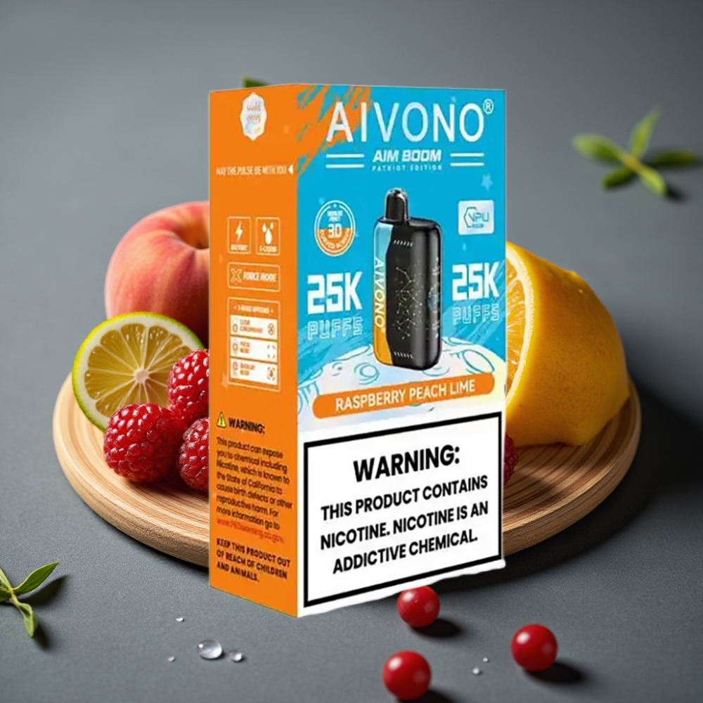 Aivono Aim Boom 25000 Pufi Dispozabilna Vapa Malina Breskva Limeta 28ml 650mAh