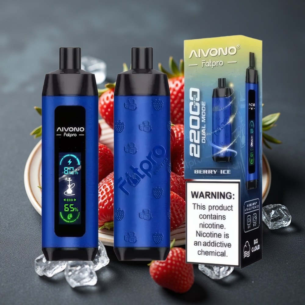 Aivono Aim Fatpro 22000 Puffs Enkratna Vape Jagodni Led 28ml E-tekočina