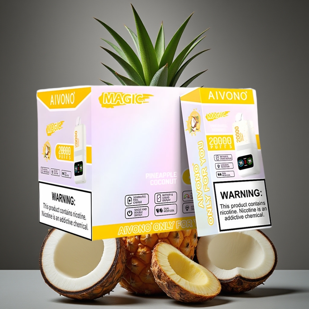 Aivono Aim Magic 20000 Puffs Enkratna Vape Ananas Kokos 26ml Dual Mesh Coils