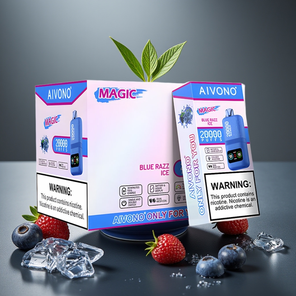 Aivono Aim Magic 20000 Puffs Enkratna Vape Modra jagoda led 26ml Dual Mesh Coils