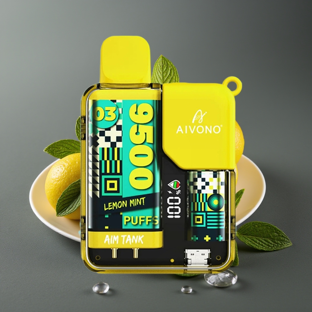 Aivono Aim Tank 9500 Puffs Enkratna Vape Limetova Meta Aivono AIM-TANK 9500 Puffs 18ml