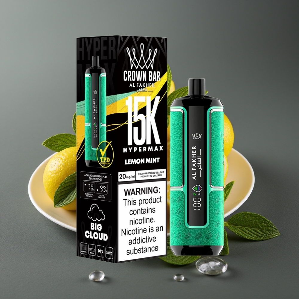 Al Fakher Crown Bar 15K Hypermax Enkratna Vape Naprava Limeta Meta 22ml 600mAh
