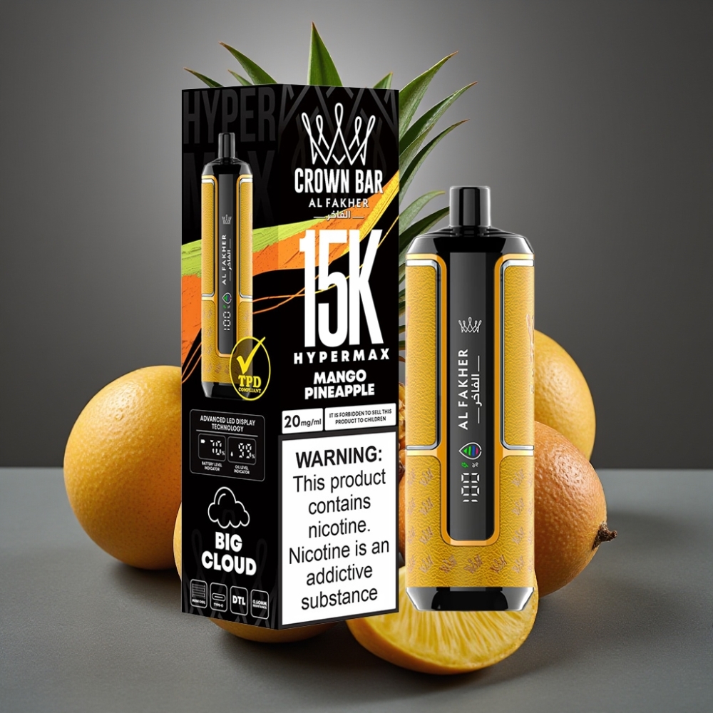 Al Fakher Crown Bar 15K Hypermax Enkratna Vape Naprava Mango Ananas 22ml
