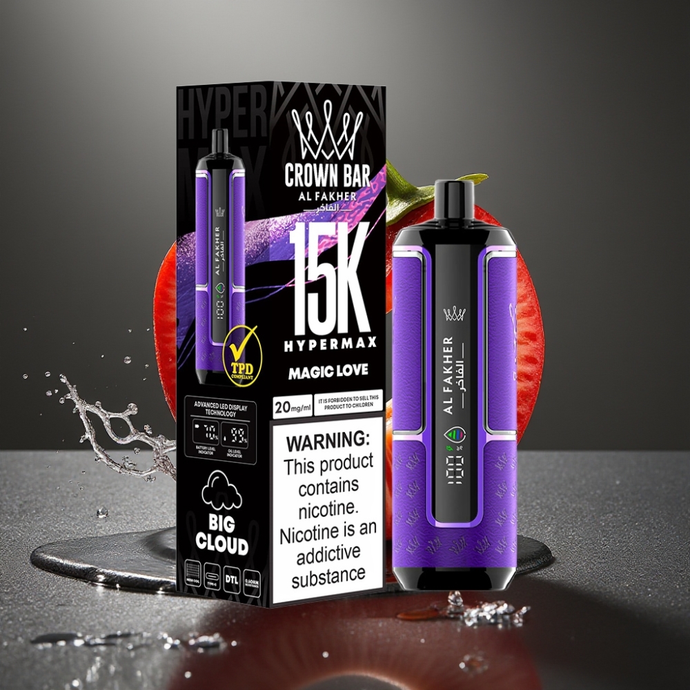 Al Fakher Crown Bar 15K Hypermax Enkratna Vape Naprava Čarobna Ljubezen