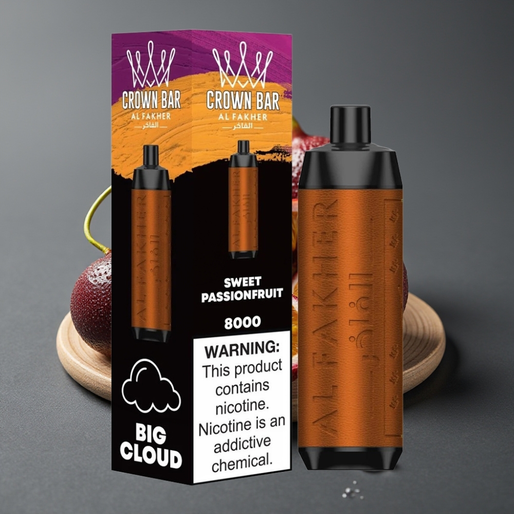 Al Fakher Crown Bar 8000 Crystal Disposabil Vape Sladki Pasijonka 18ml
