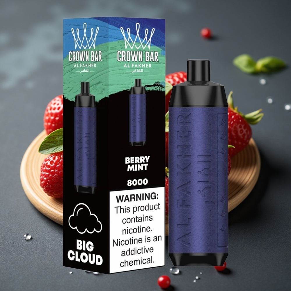 Al Fakher Crown Bar 8000 Crystal Enkratna Vape Jagoda Meta 18ml