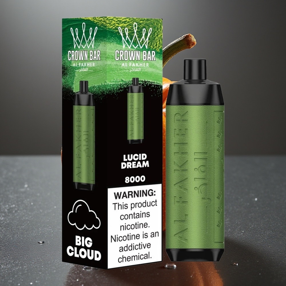 Al Fakher Crown Bar 8000 Crystal Enkratna Vape Jasna Sanja z 18ml e-tekočine