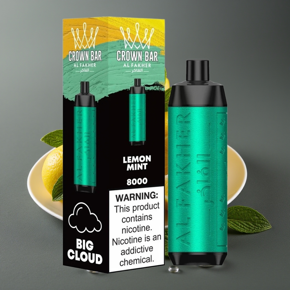 Al Fakher Crown Bar 8000 Crystal Enkratna Vape Limeta Meta