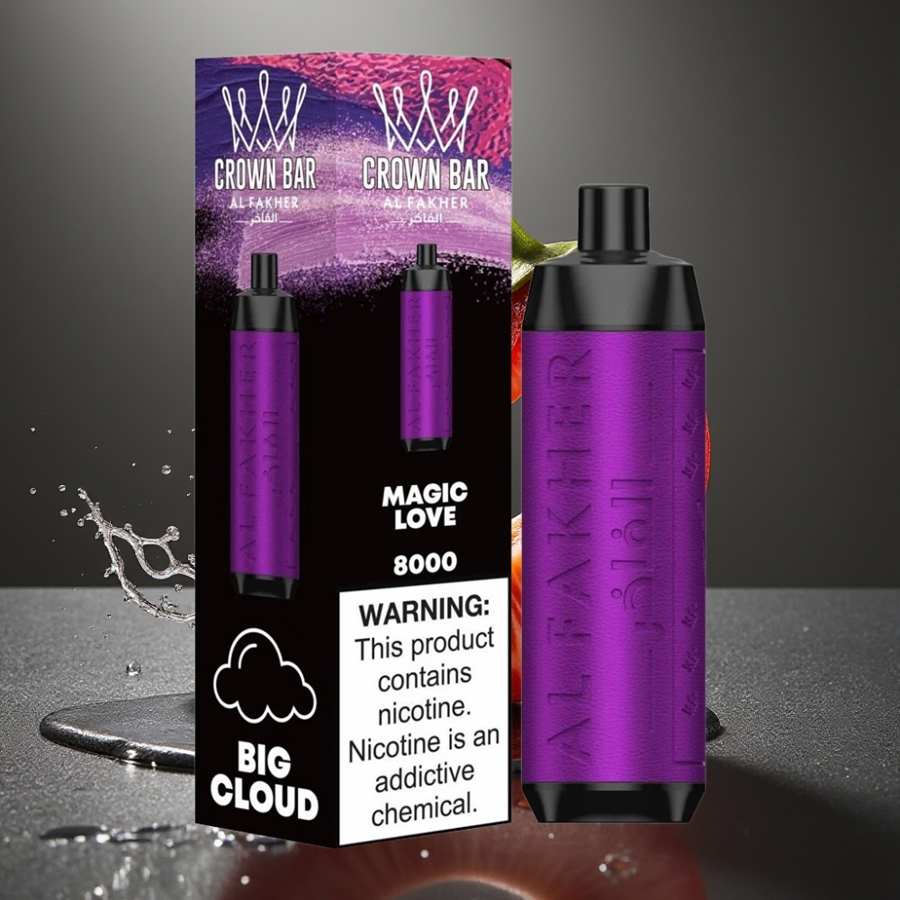 Al Fakher Crown Bar 8000 Crystal Enkratna Vape Čarobna Ljubezen z 18ml e-tekočine