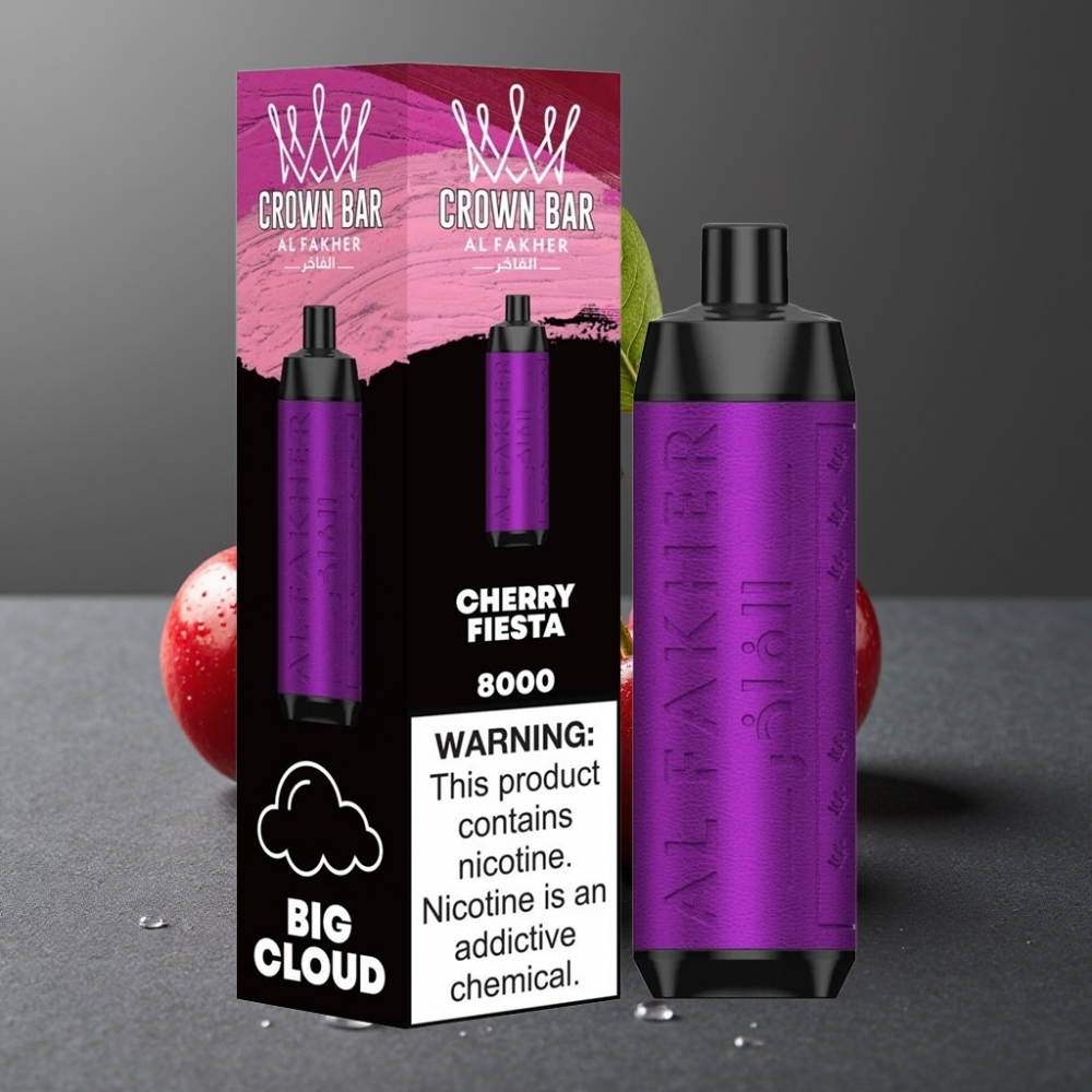 Al Fakher Crown Bar 8000 Crystal Enkratna Vape Češnjeva Fiesta 18ml