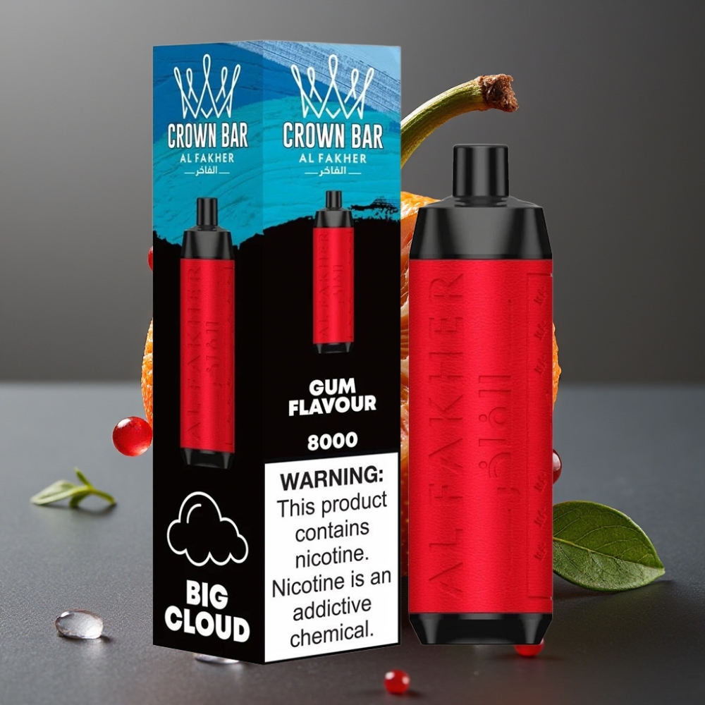 Al Fakher Crown Bar 8000 Crystal Enkratna Vape Žvečilni Okus z 18ml e-tekočine