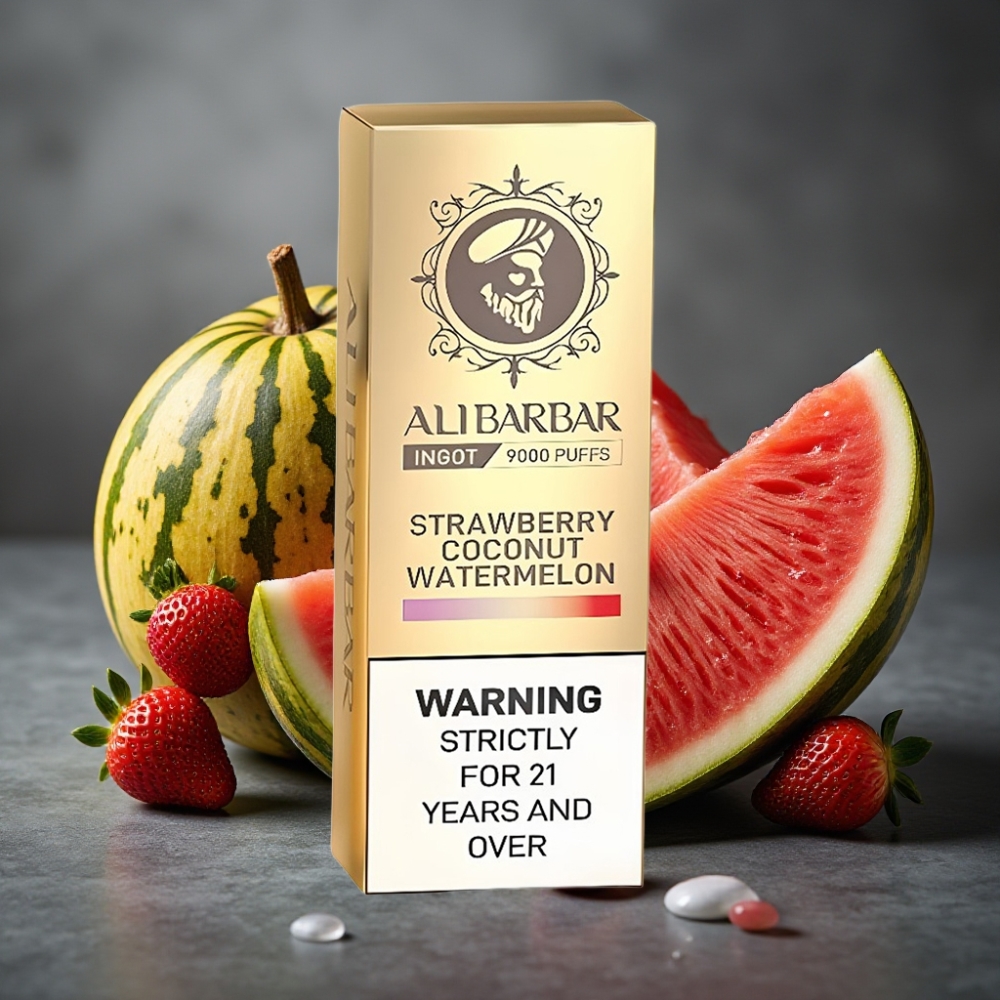 Alibarbar Ingot 9000 Puffs Enkratna Vapa Jagoda Kokos Lubenica 22ml 2350mAh