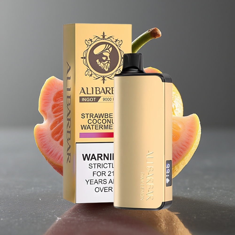Alibarbar Ingot 9000 Puffs Roza Limona Enkratna Vape z LED zaslonom