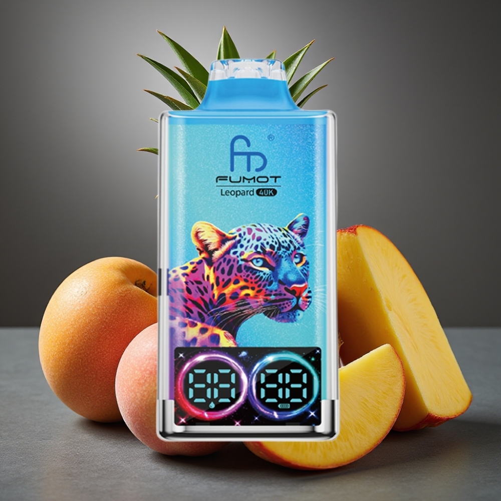Fumot Leopard 40K Puffs Disposalna Vapa Breskva Mango Ananas 5% Nikotin Dual Mesh