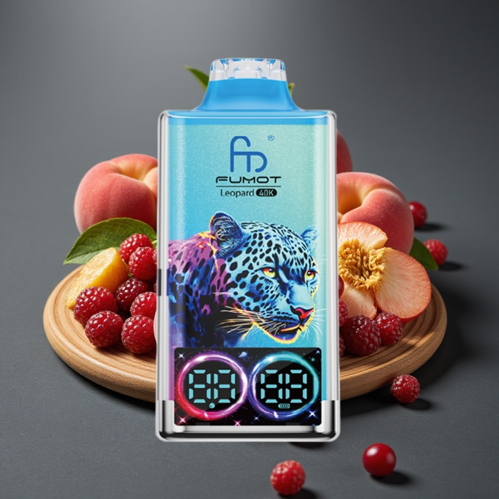 Fumot Leopard 40K Puffs Enkratna Vape Breskva Jagoda, Dual Mesh, 700mAh