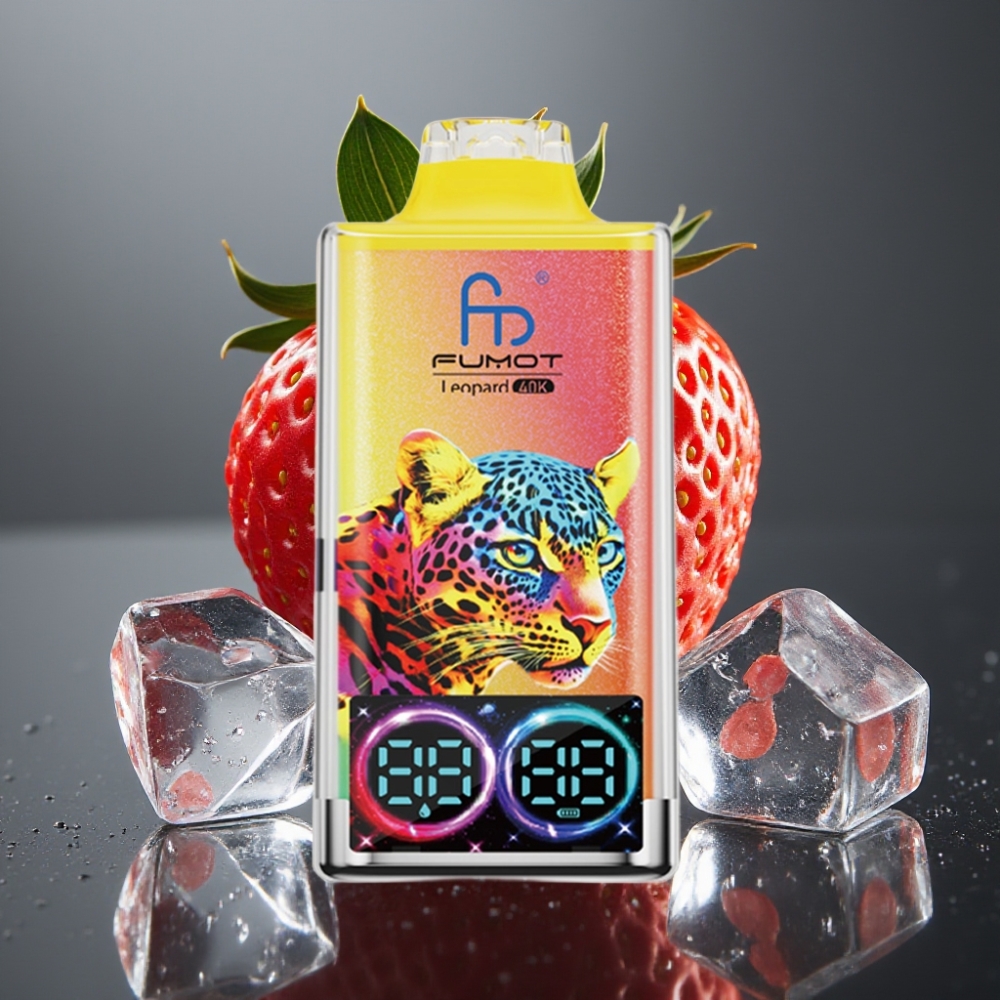 Fumot Leopard 40K Puffs Enkratna Vape Jagoda Led Dual Mesh 5% Nicotine
