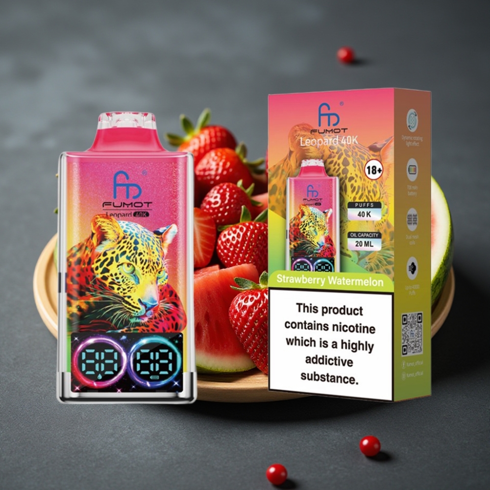 Fumot Leopard 40K Puffs Enkratna Vape Jagoda Lubenica, 5% Nicotine, 700mAh