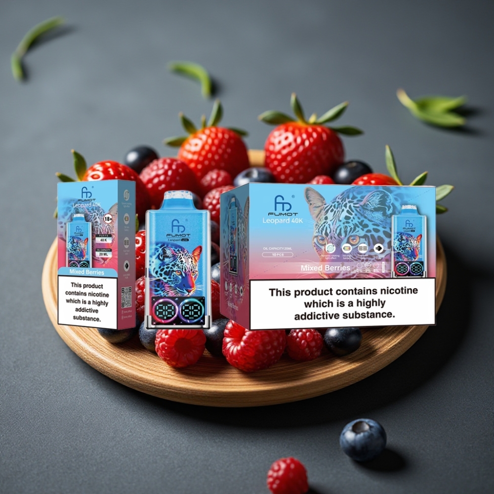 Fumot Leopard 40K Puhov Enkratna Vapa Mešane Jagode 5% Nikotina