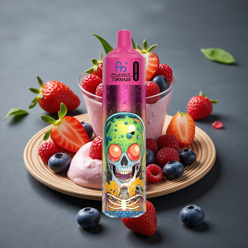 Fumot RandM Tornado 30000 Puffs Disposabilna Vapa Borovnica Jagoda Malina Sladoled 30mL 5%