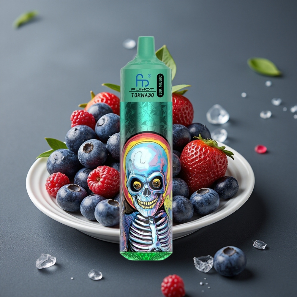 Fumot RandM Tornado 30000 Puffs Enkratna Vape Borovnica Led 30mL 5%