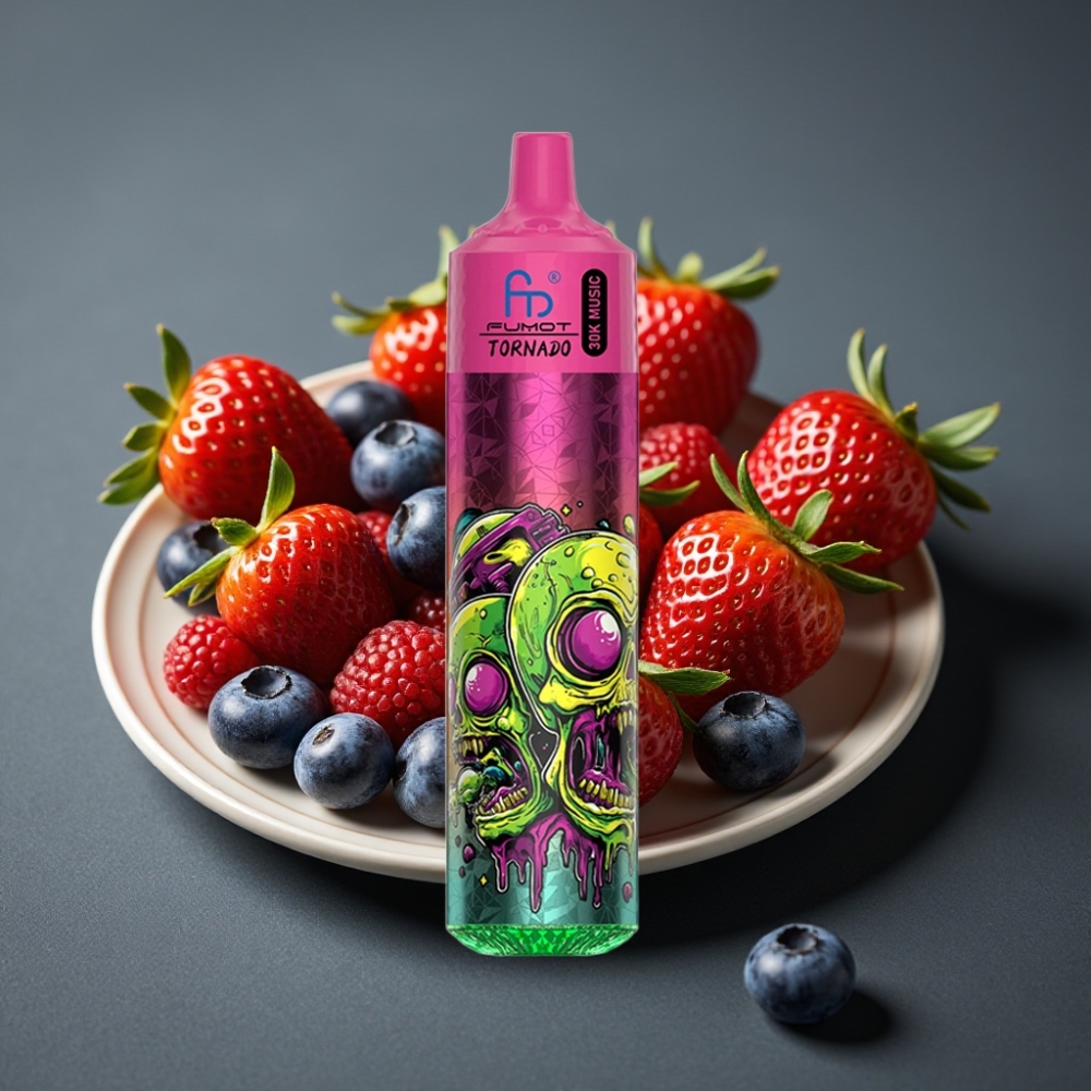 Fumot RandM Tornado 30000 Puffs Enkratna Vape Jagoda Borovnica 30mL 5%