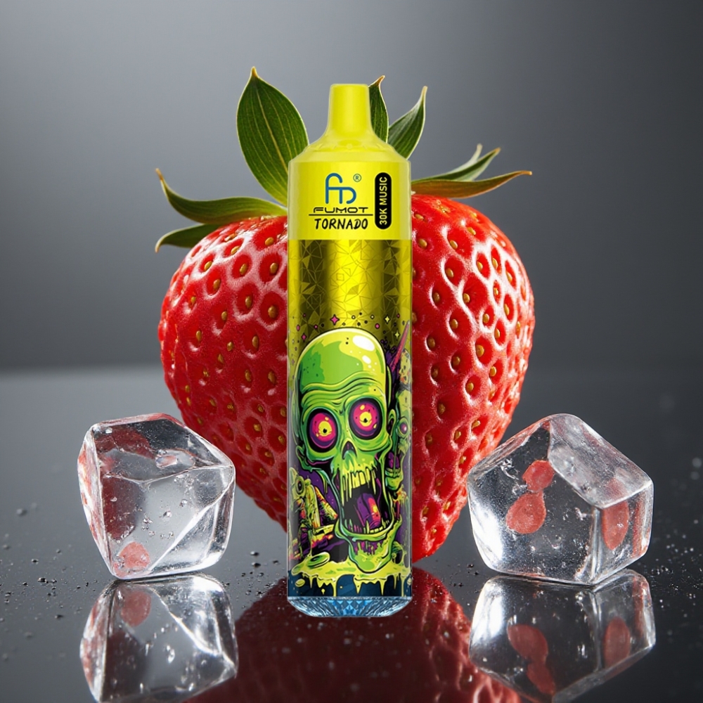 Fumot RandM Tornado 30000 Puffs Enkratna Vape Jagoda Led 30mL 5%