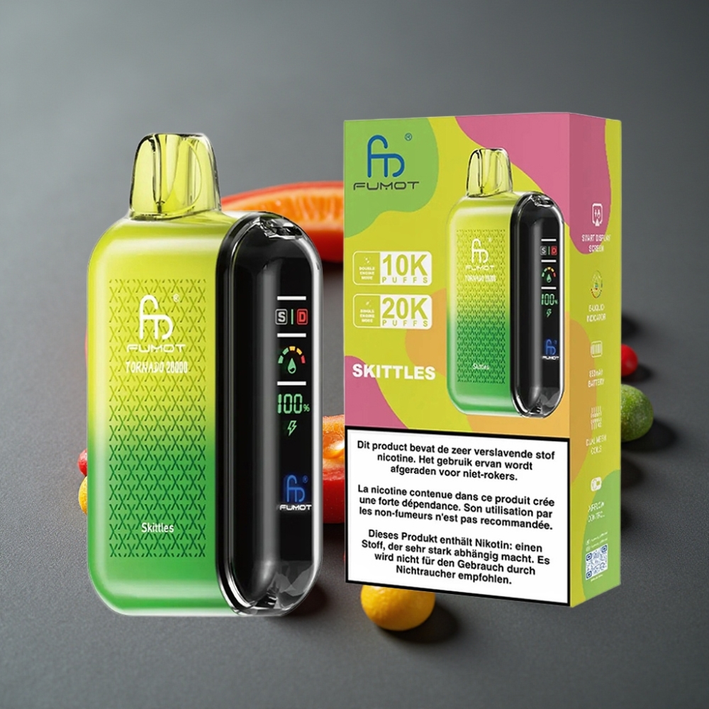 Fumot Tornado 20000 Puffs Dispozabilna Vapa Rdeči Liziki