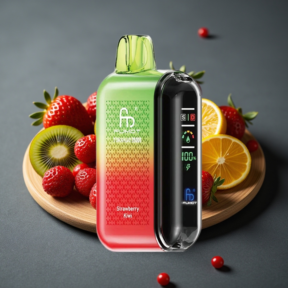 Fumot Tornado 20000 Puffs Dvojni Mesh Coil Jagoda Kivi