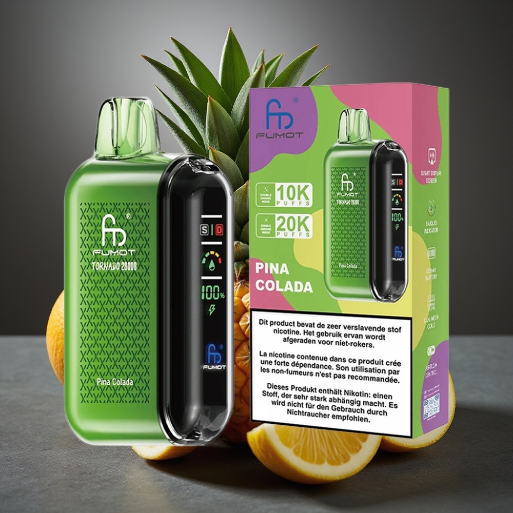 Fumot Tornado 20000 Puffs Enkratna Vape Ananas Kokos 20ml, 850mAh