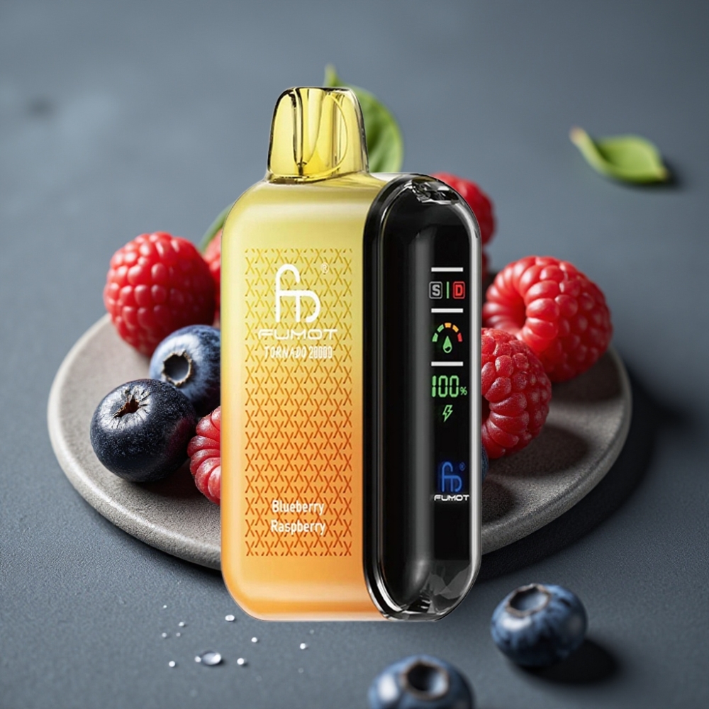 Fumot Tornado 20000 Puffs Enkratna Vape Borovnica Malina z 20ml E-tekočine in 850mAh Baterijo