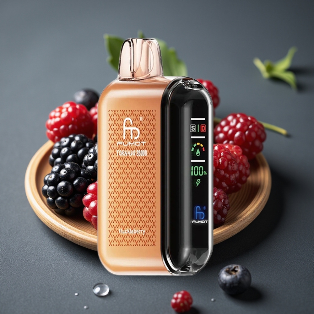 Fumot Tornado 20000 Puffs Enkratna Vape Borovnica z Dual Mesh Coil in 20ml E-tekočine