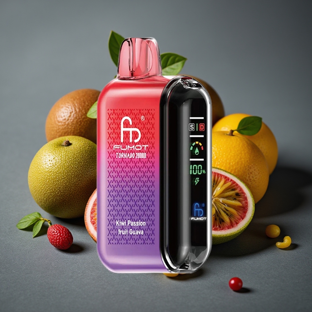 Fumot Tornado 20000 Puffs Enkratna Vape Kivi Pasijonka Guava z 20ml E-tekočine
