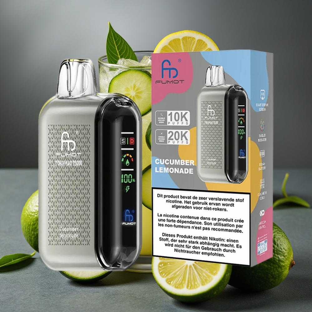 Fumot Tornado 20000 Puffs Enkratna Vape Kumara Limonada z 20ml E-tekočine