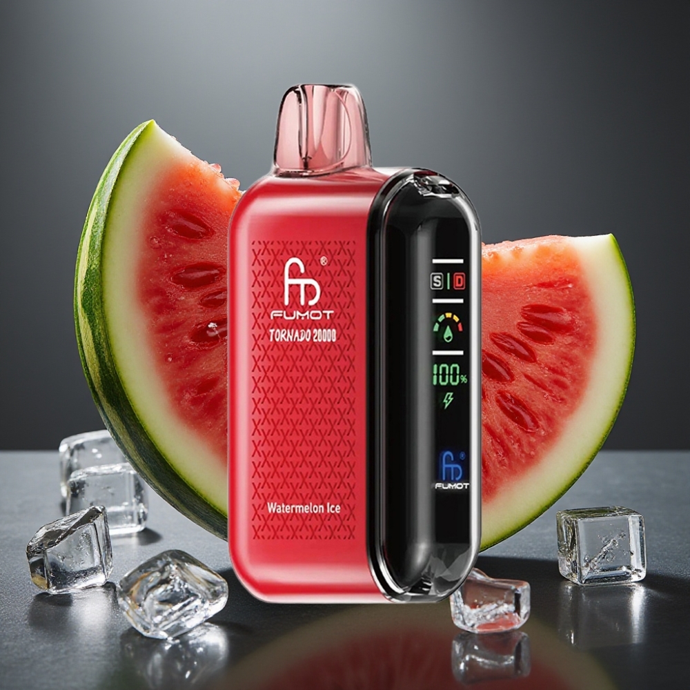 Fumot Tornado 20000 Puffs Enkratna Vape Lubenica Led z 20ml E-tekočine in 850mAh Baterijo