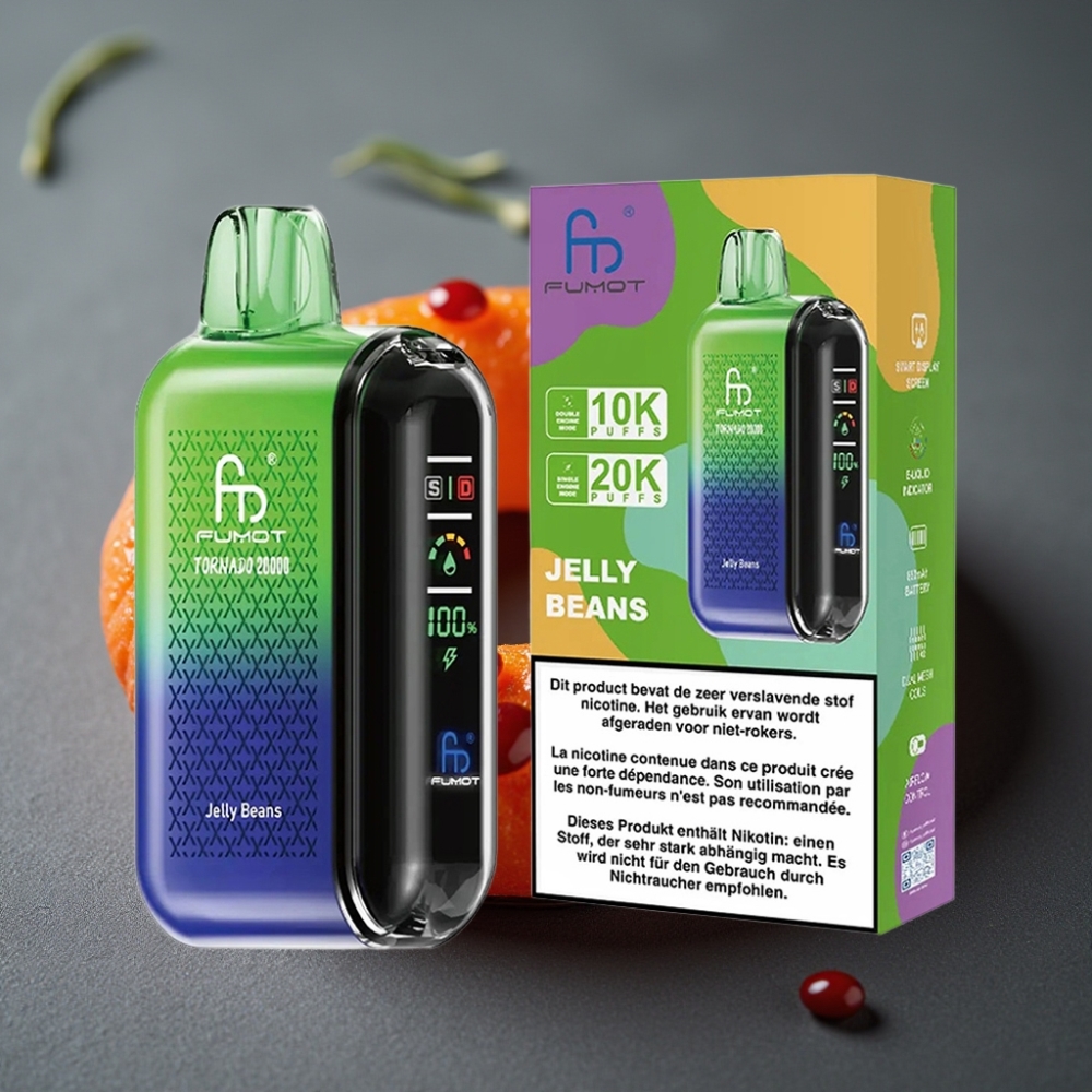 Fumot Tornado 20000 Puffs Enkratna Vape Žele Bonboni z Dual Mesh Coil in 850mAh