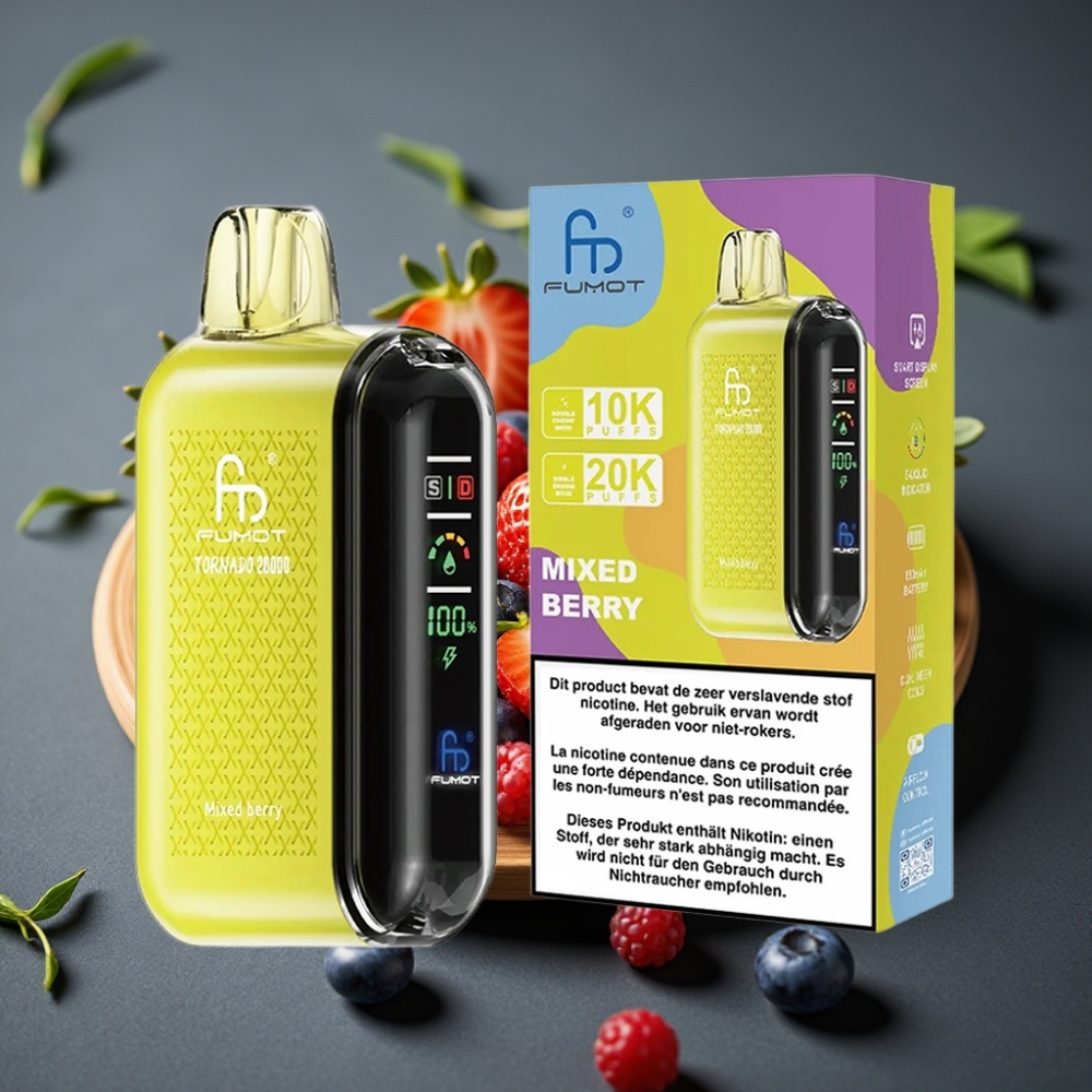 Fumot Tornado 20000 Puffs Mešane Jagode Dispozabilni Vape z Dual Mesh Coil