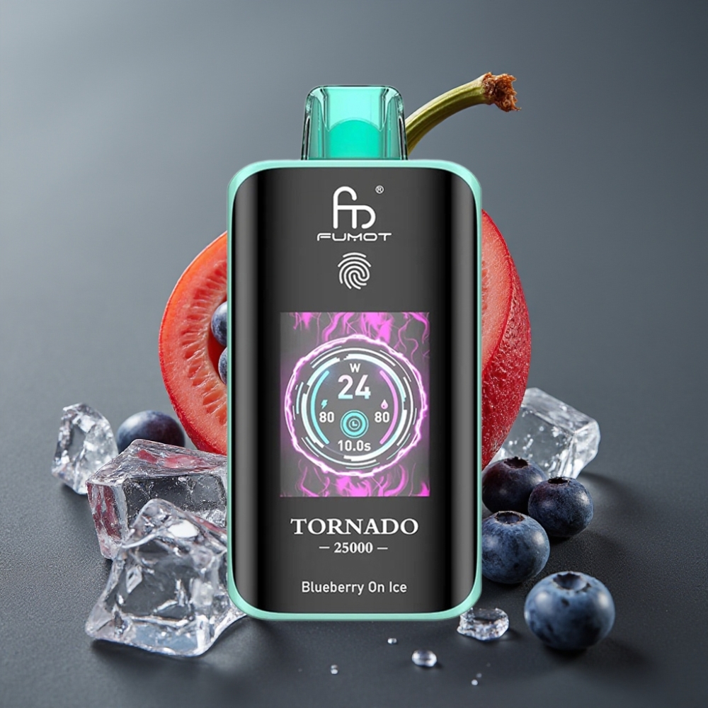 Fumot Tornado 25000 Puffs Enkratna Vape Borovnica Na Ledu z 700mAh Baterijo