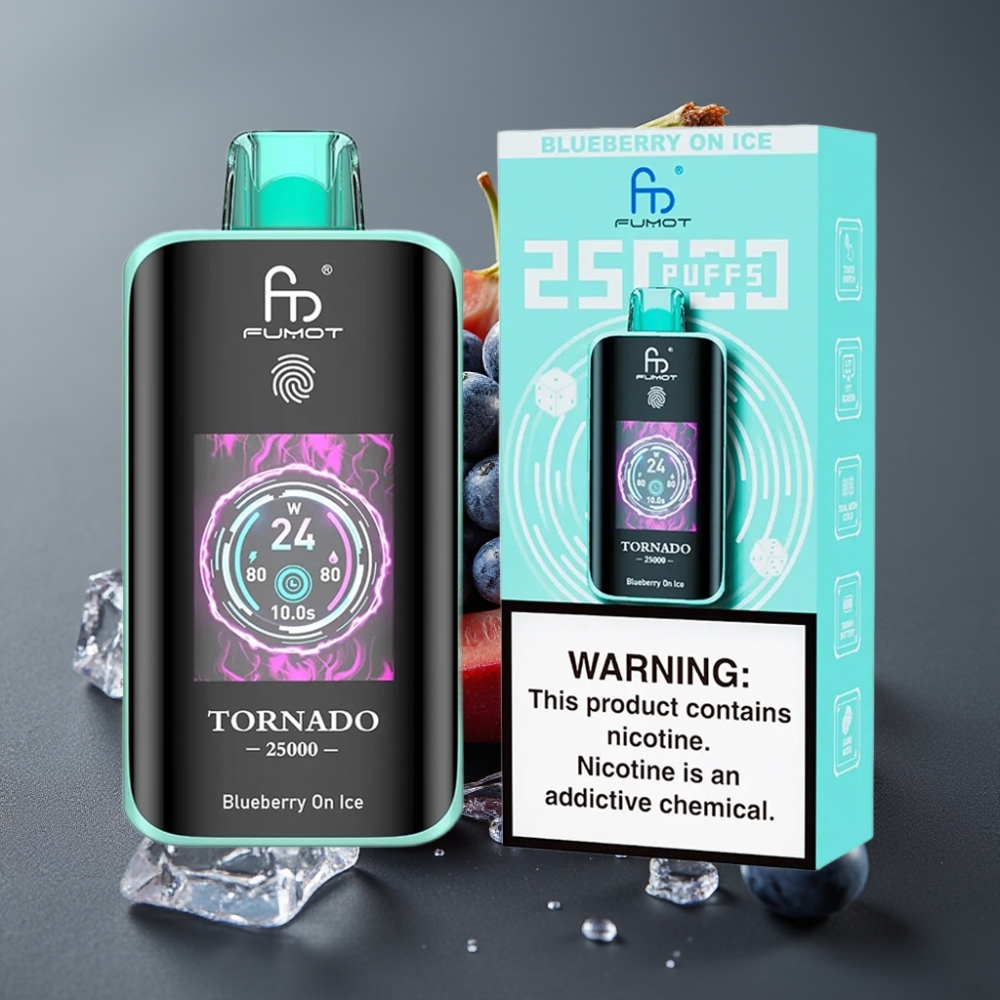 Fumot Tornado 25000 Puffs Enkratna Vape Borovnica Na Ledu z 700mAh Baterijo
