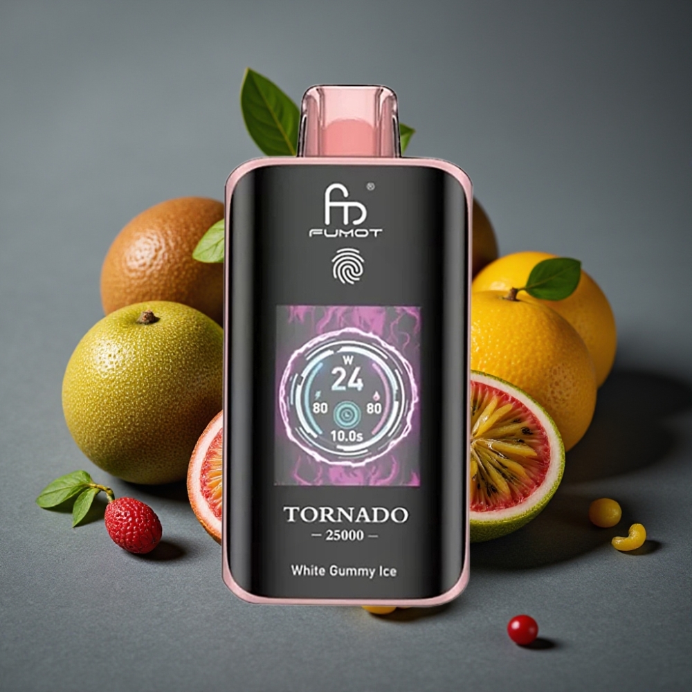 Fumot Tornado 25000 Puffs Enkratna Vape Kivi Pasijonka Guava z HD zaslonom in 700mAh baterijo