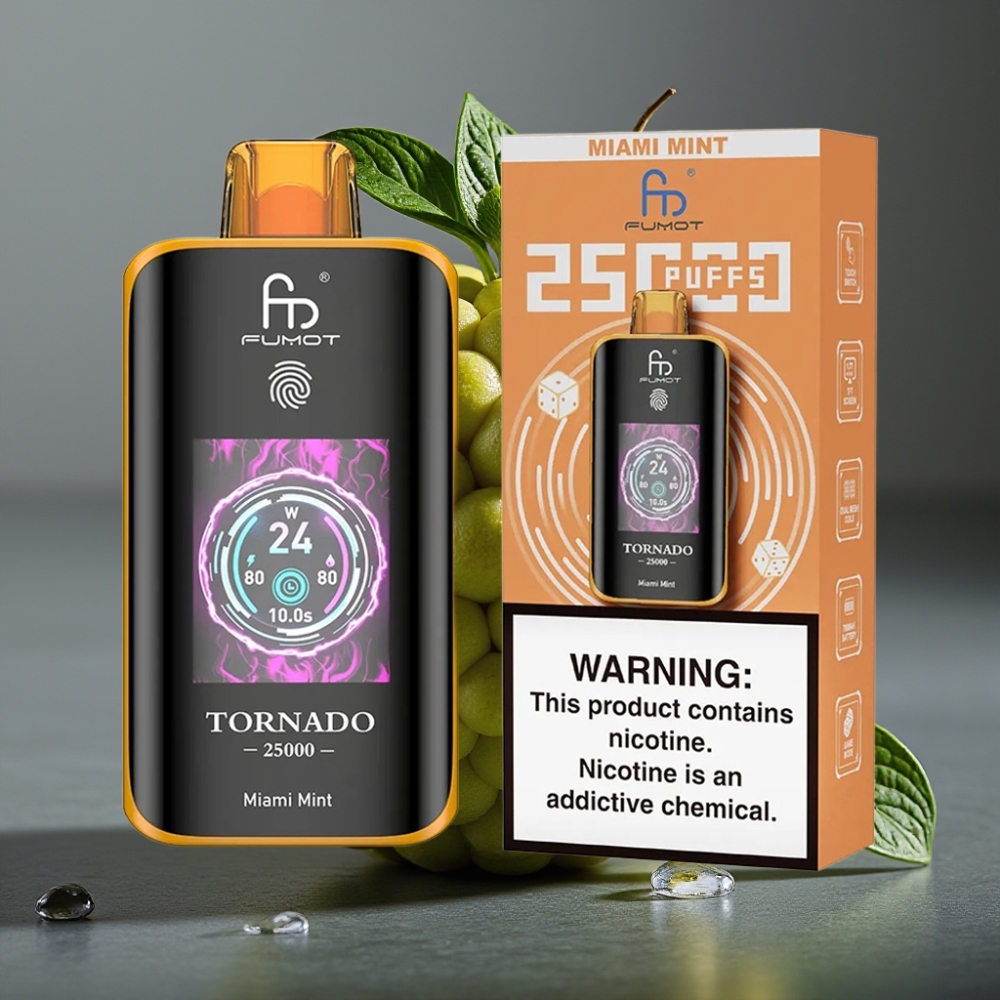 Fumot Tornado 25000 Puffs Enkratna Vape Miami Meta 20ml, 700mAh
