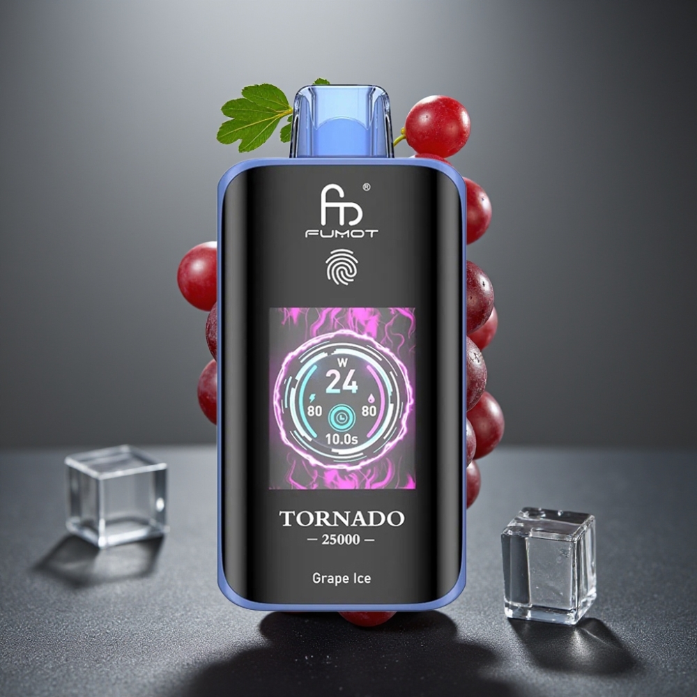 Fumot Tornado 25000 Puffs Enkratni Vape Ledeni Grozd z HD zaslonom in 700mAh baterijo