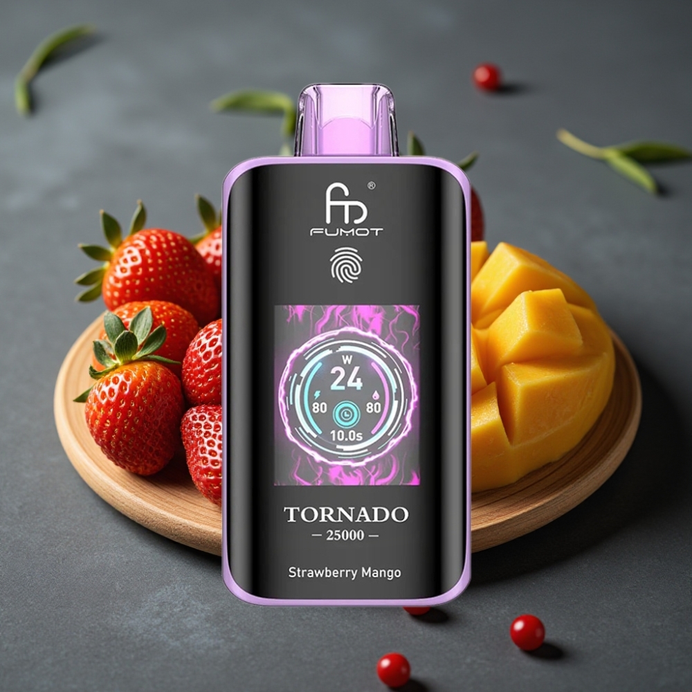 Fumot Tornado 25000 Puffs Japonsko-Mangova E-hisna HD zaslon, Type-C polnjenje