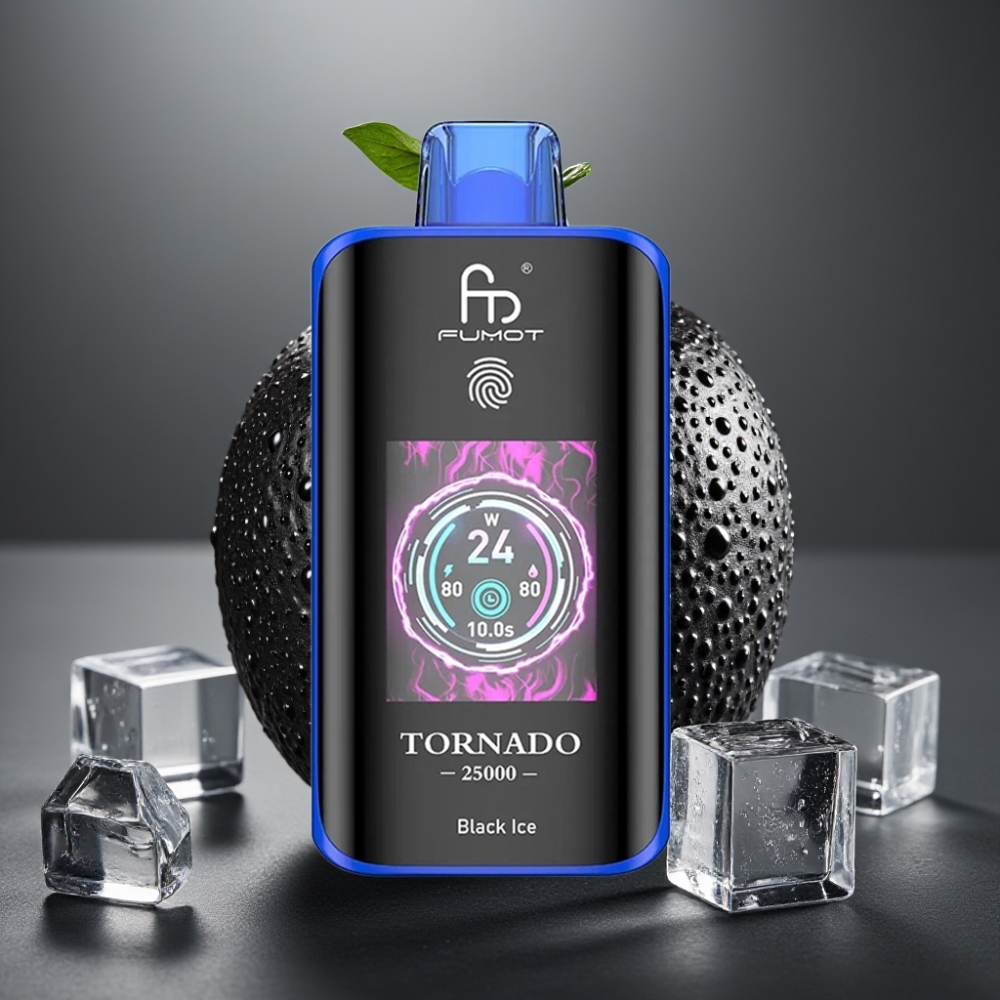 Fumot Tornado 25000 Puffs Črni Led HD Screen 20ml