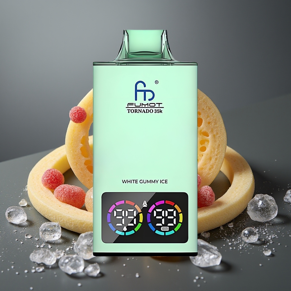 Fumot Tornado 35K Enkratna Vape Beli Gumijast Led z 15ml E-tekočine in RGB Lučmi