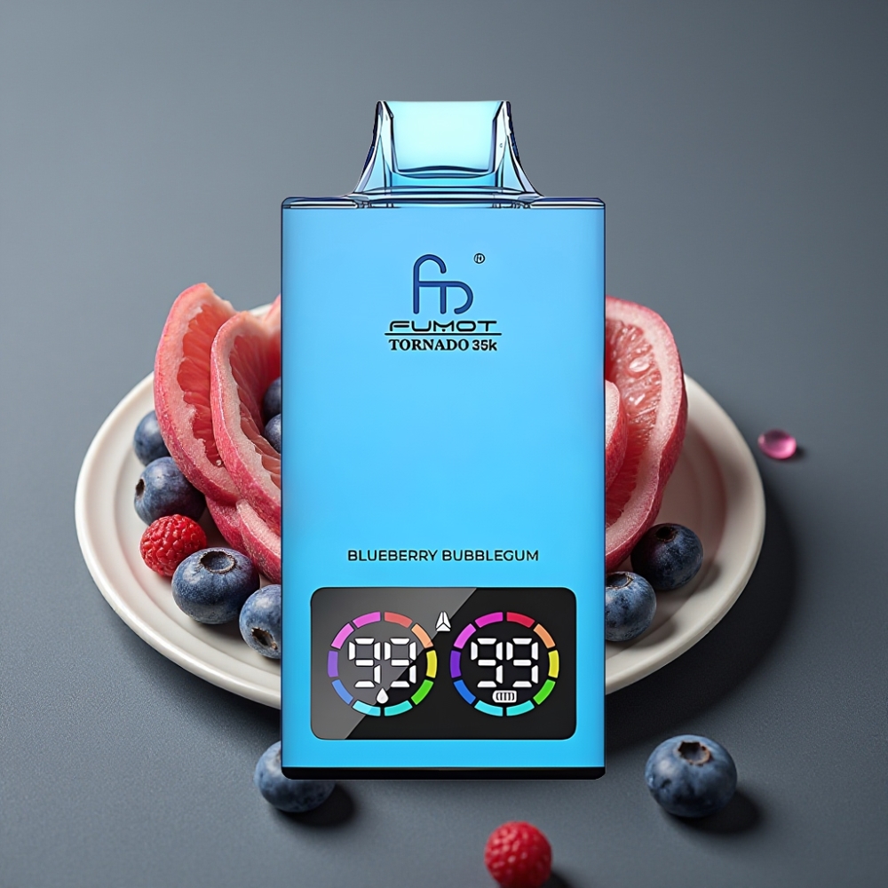Fumot Tornado 35K Enkratna Vape Borovnica Balončki z RGB Lučmi in Dual Mesh Coil