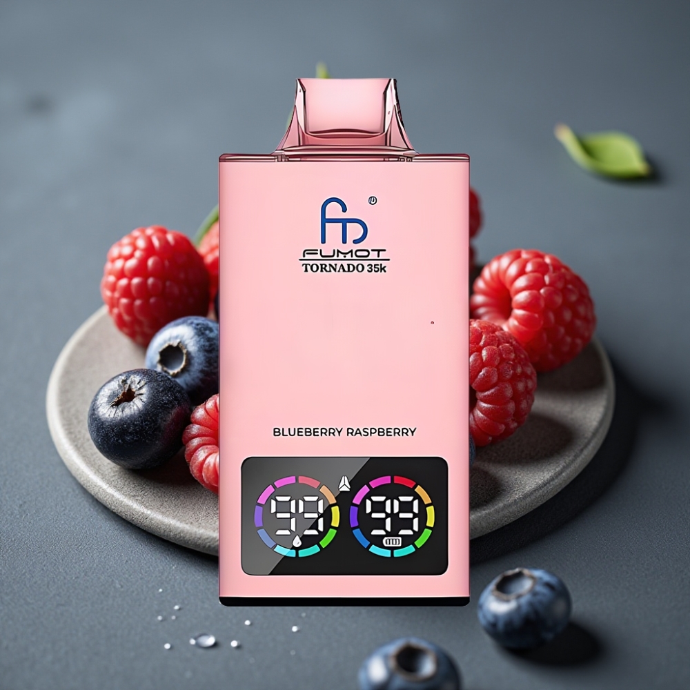 Fumot Tornado 35K Enkratna Vape Borovnica Malina z Dual Mesh Coil in 35000 Puffs