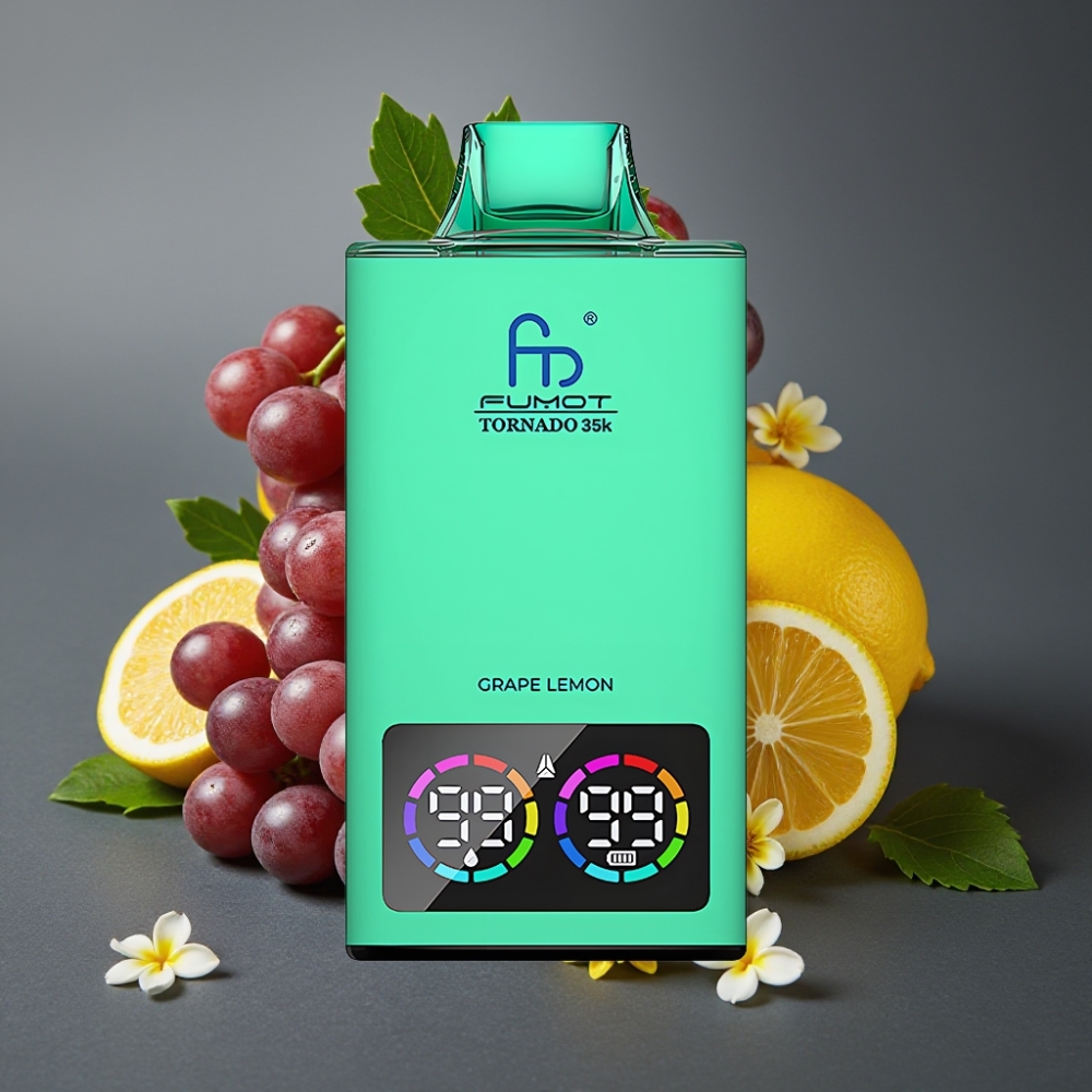 Fumot Tornado 35K Enkratna Vape Grozdje Limona z Dual Mesh Coil in 15ml E-juice